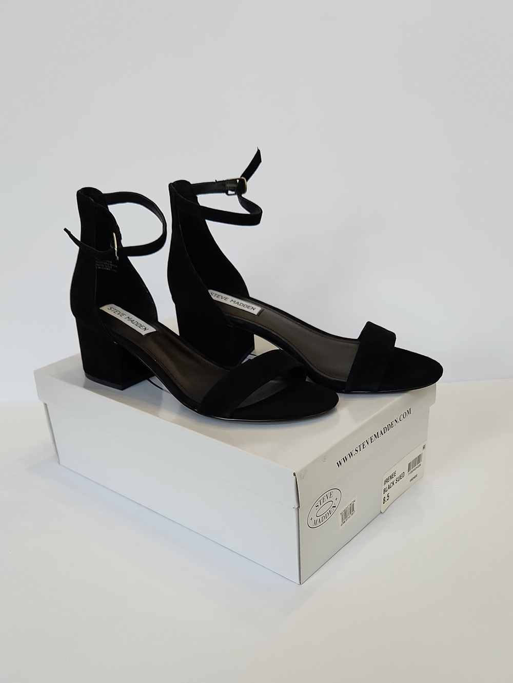 Steve Madden Irene Black Suede Ankle-Strap Heels - Never Worn